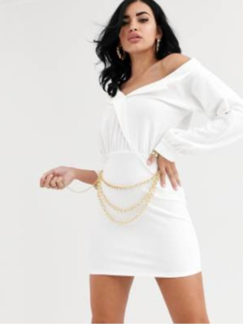 ASOS DESIGN off shoulder bodycon mini dress